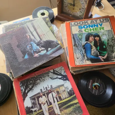 Sale Photo Thumbnail #7: Vintage Vinyl Albums 78 &45. Barbara Streisand, Sonny & Cher, Chicago, Dianne Warwick and more