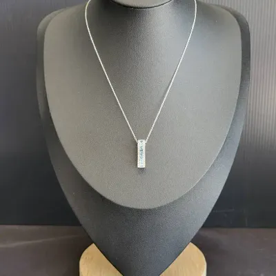 14K White Gold & Aquamarine Pendant (WH3)