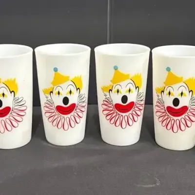 Vintage Hazel Atlas Clown Tumblers (WH5)
