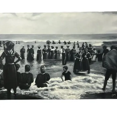 “Girls On Beach” Original Oil Painting By David Kennedy