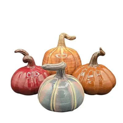 4 Studio Art Clay Ceramic Pumpkins 