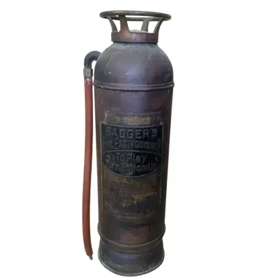 Antique Badger’s Copper And Brass Fire Extinguisher