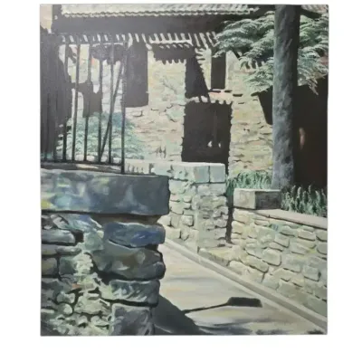 "Renne-Le-Chateau" Unframed Original Oil On Canvas By Ken Orton 2003 (30 x 36)