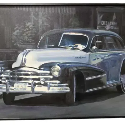 "Chrome Pontiac"  Original Oil On Canvas By Ken Orton 2004 32 x 52 in.