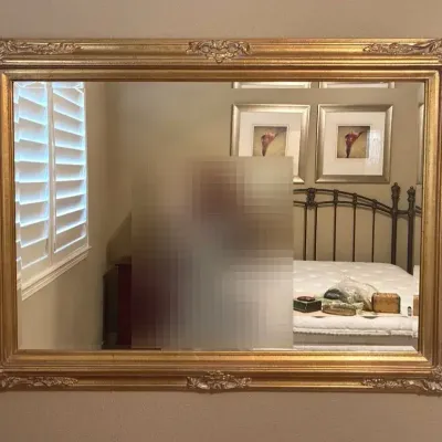 Large Ornate Gold Gilt Framed Wall Mirror – Vintage Baroque French Style