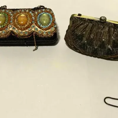 Mary Frances Beaded Crossbody Bag & Hashimoto Beaded Evening Clutch Purse