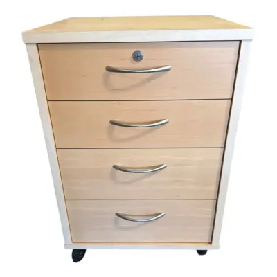 Wooden Rolling Storage With Four Drawers