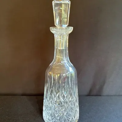 Vintage 70's Crystal Wine decanter clear stopper