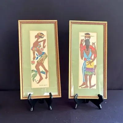 Pair Of Vintage Beverly Easily Caribbean Dancer Prints