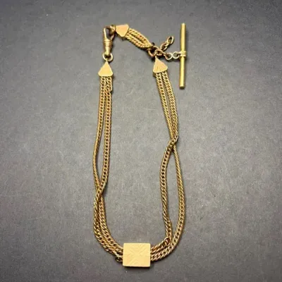 Victorian OMD Gold-filled Multi-Strand Albertina Pocket Watch Chain 30.47g, c1870s