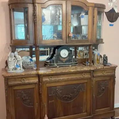 Antique French Louis XIV / Louis XVI Style Carved Buffet Cabinet | Excellent Condition 