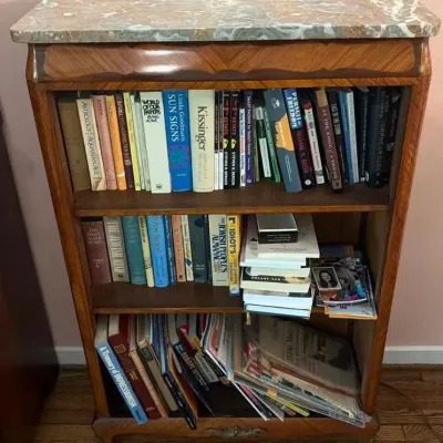 Art Deco Marble Top Inlaid Bookcase | Excellent Condition 