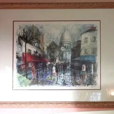Parisian Scene, Lithograph, Signed ‘96 | Framed