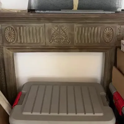 English Cast Iron Fireplace Mantel