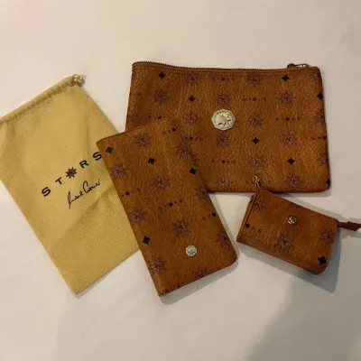 MC Stars by Lucas Connor Leather Clutch, Wallet and Coin Purse, 3 Pieces 