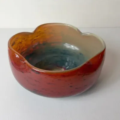Daum Mottled Glass Quatrefoil Bowl | Nancy, France | Early 20th Century | Excellent Condition