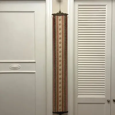 Antique Style Butler Bell, Heavy Brass And Fabric, Wall Mounted