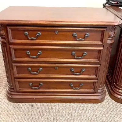 European Manor-style Cherry Lateral Filing Cabinet, Very Good Condition