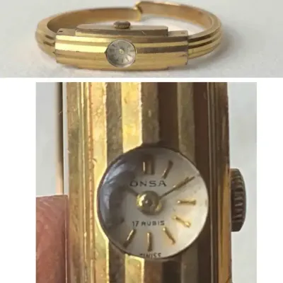 MCM Onsa Swiss Ladies' Manual-wind Bangle Goldtone Watch