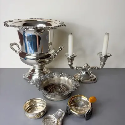 Baroque Wallace Champagne Cooler and Other Silverplate, Excellent Condition | Vintage 