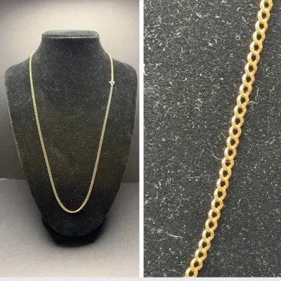 Antique 14K Gold Classic Curb Chain 4.11g 21”L, European Gold Color