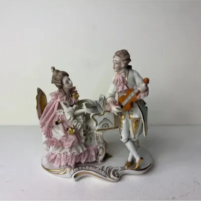 AEV Aelteste Volkstedter, Rococo Couple, German Fine Porcelain Figurine