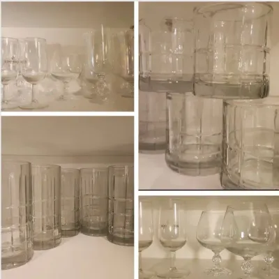 Barware: Anchor Hocking Tumblers, Stemware, Stein, Pitcher