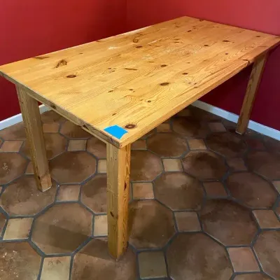Pine Breakfast Nook Table with Storage Drawer