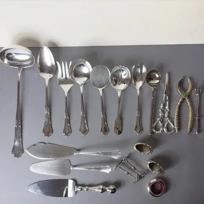 800 Silver Serving, 19 Pieces |  European Continental Grade Silver, Excellent Condition 