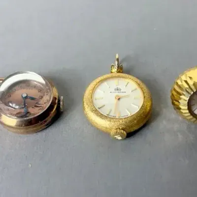 10k GoldFilled Croton, Bucherer Pendant Miniature Watches, Not Tested
