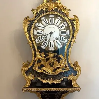 Antique French Louis XV Boulle Style Gilt Bronze Bracket Clock, c19th Century RESERVE
