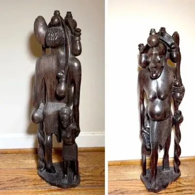Ebony or Ironwood Hand Carved Woman & Child | Makonde, Southeast Tanzania / Northern Mozambique