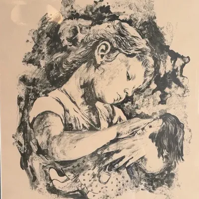 MidCentury “Gabrielle”, Henry C Meyer, Monochrome Ltd Ed Lithograph 117/150 | Signed and Framed