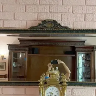 Antique Resin Mirror, Brasstone and Black