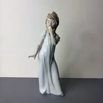 Vintage NAO by Lladró Porcelain Figurine, "Young Girl Yawning" #0230