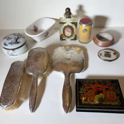 925 Silver Vintage Hairbrushes and Mirror & Boudoir Collection