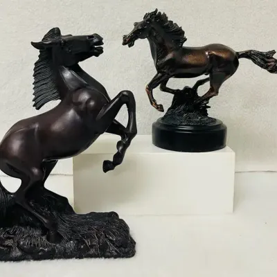 Horse Figurines--Bronze Finish