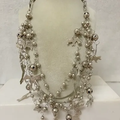 Silver Layered Southwest Style Fetish Necklace