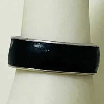Vintage “Globe” Made In Siam Niello Inlay Sterling Ring