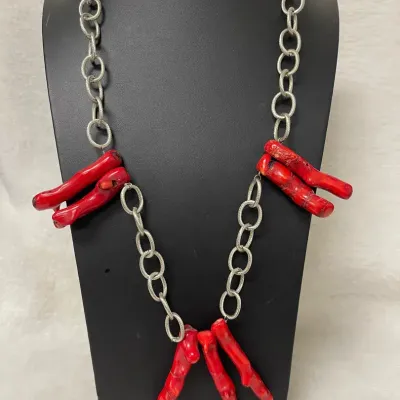 “You & I” Red Coral Necklace
