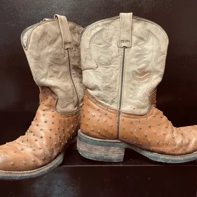 Men’s “Big Bull” Ostrich Skin Cowboy Boots