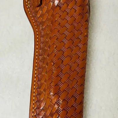 “Fox Leather Goods” Woven Leather Pistol Holder