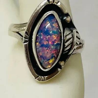 Sterling Silver Western Style Opalescent Ring