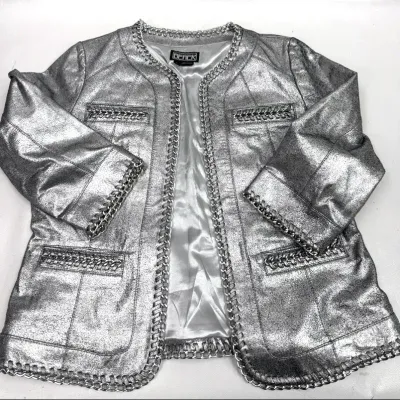 “Berek” Metallic Leather Jacket
