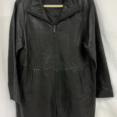 “Avanti New York” Quarter-Length Black Leather Coat
