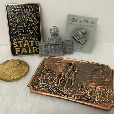 Oklahoma and Western Themed Buckles and Pins