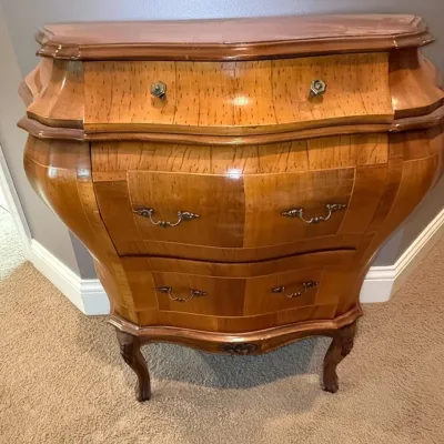 Sale Photo Thumbnail #8: Italian Olive Wood Bombe Commode 