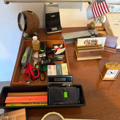 Sale Photo Thumbnail #134: Office items, Printer, Mcm Light, Typewriter and more.

Desk not included.