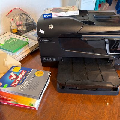 Sale Photo Thumbnail #135: Office items, Printer, Mcm Light, Typewriter and more.

Desk not included.