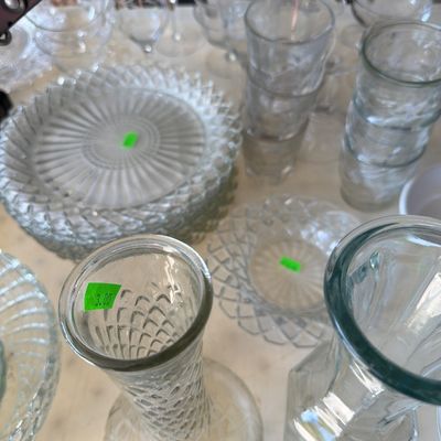 Sale Photo Thumbnail #228: Bubble Glass, Clear Glass, and Misc.